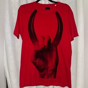 Diesel RARE vintage Y2K Red Graphic grunge T-Shirt - Men’s M